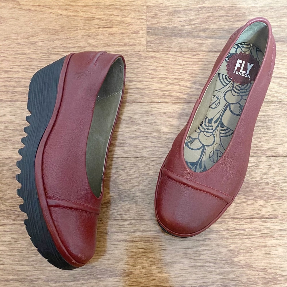 FLY LONDON leather wedge shoes
